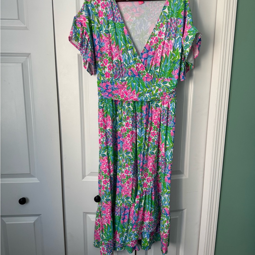 Lilly Pulitzer Pink and Green Floral Dress